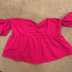 Pink Over the Shoulder top